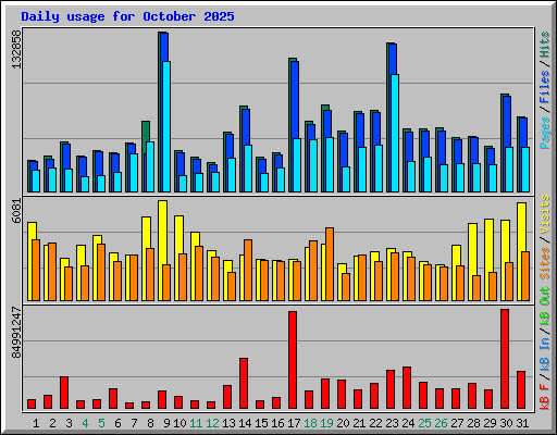 Daily usage for October 2025