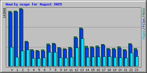 Hourly usage for August 2025