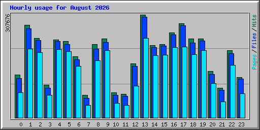 Hourly usage for August 2026